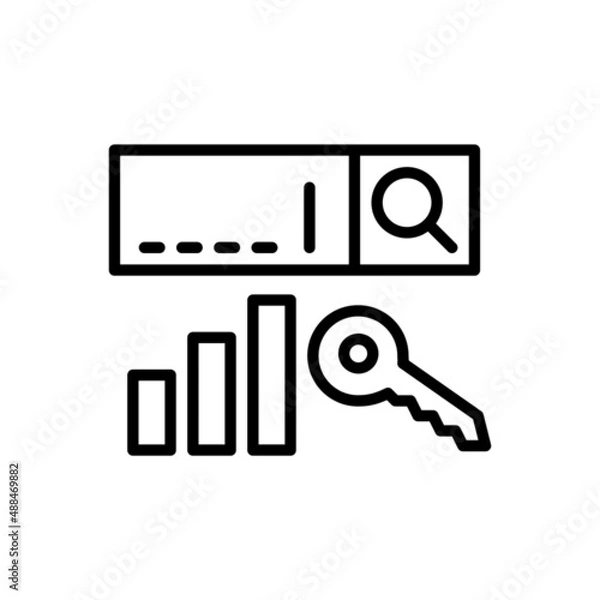 Fototapeta Keyword data analysis. Pixel perfect, editable stroke icon