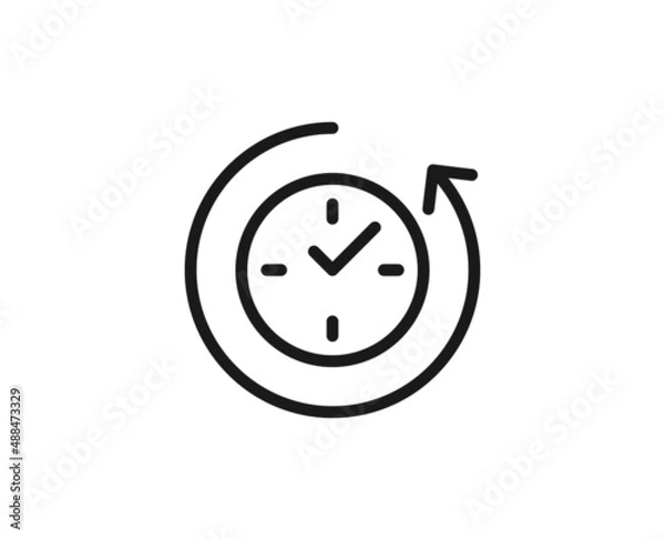 Obraz Clock line icon on white background