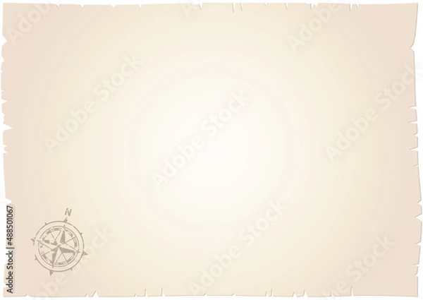 Obraz 古地図風フレーム 方位マーク コンパス付き ベクターイラスト