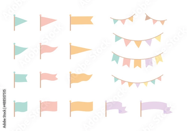 Fototapeta フラッグ　ガーランド　シンプル