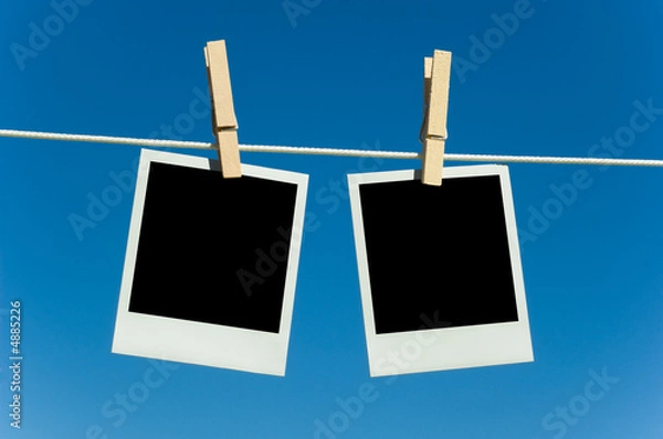 Fototapeta Photographs on a clotheline