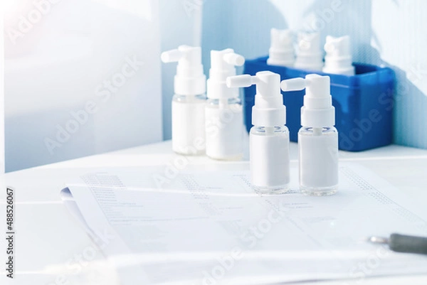 Fototapeta Treatment of allergy. Allergen specific immunotherapy. Sublingual administration. Acts on the origin of allergic disease.
