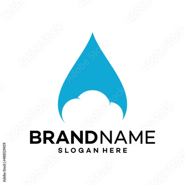 Obraz Water Cloud Icon Logo Design Template Illustration Vector