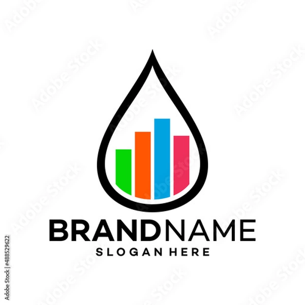 Obraz Water Stats Icon Logo Design Template Illustration Vector