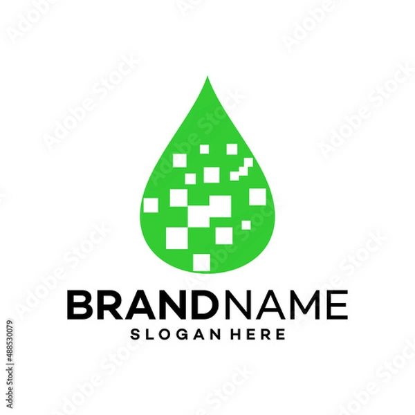 Obraz Water Tech Icon Logo Design Template Illustration Vector