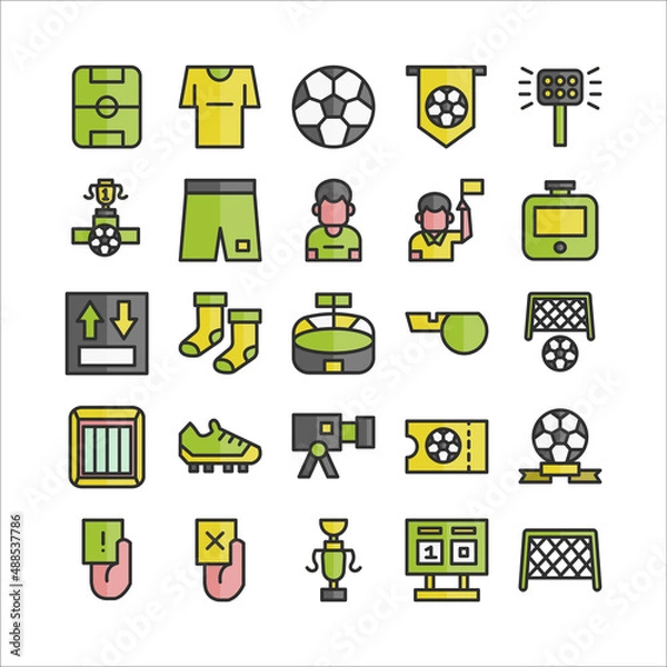 Fototapeta Stadium icon set vector flat line for website, mobile app, presentation, social media.