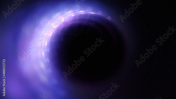 Fototapeta Bright abstract background with leaks. Blurred lighting tunnel. Magic portal. Vivid sphere lens