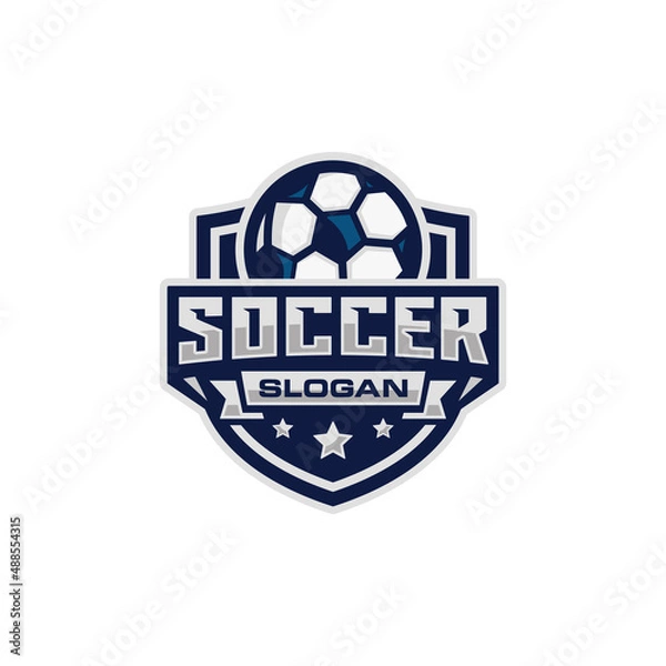 Obraz Soccer team emblem logo design vector illustration