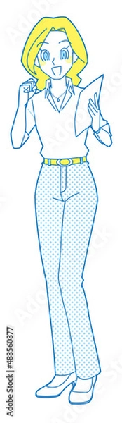 Obraz ガッツポーズで喜ぶビジネス女性