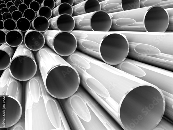 Obraz 3D chrome tubes - high technology background.