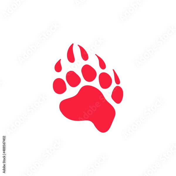 Obraz Bear paw print. Vector graphics. Symbol, logo illustration.