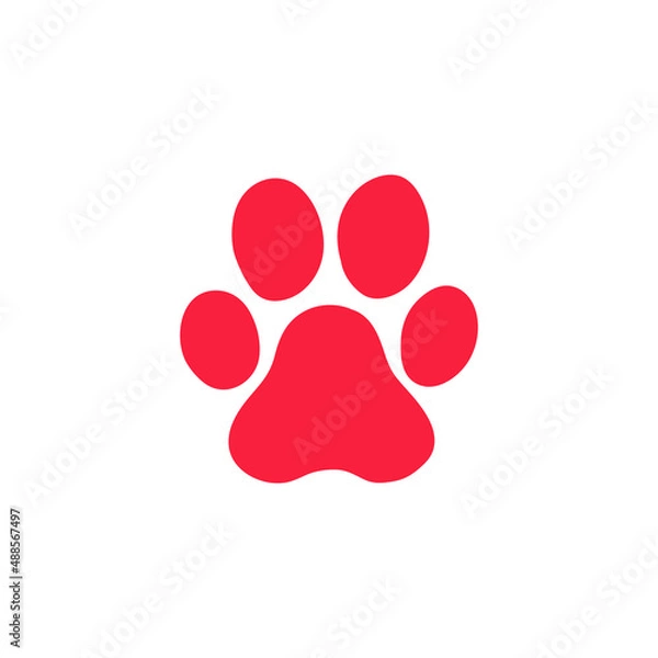 Fototapeta Paw print. Cat footprint. Logo. Vector illustration.