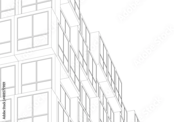 Fototapeta architecture building 3d illustration