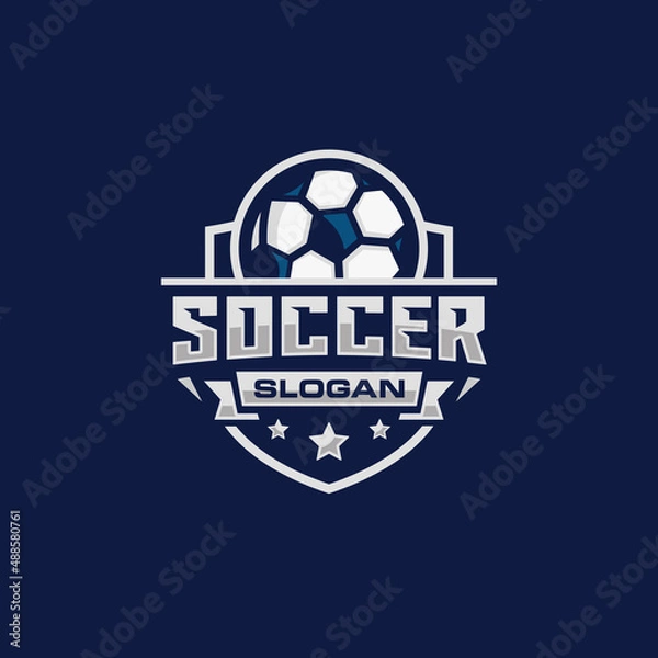 Obraz Soccer team emblem logo design vector illustration