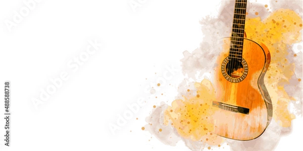 Obraz Guitar music illustration with abstract effects.