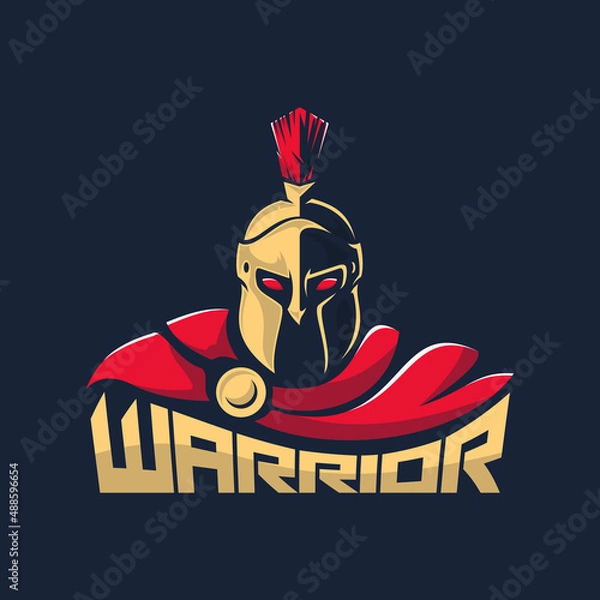 Fototapeta spartan warrior logo facing forward