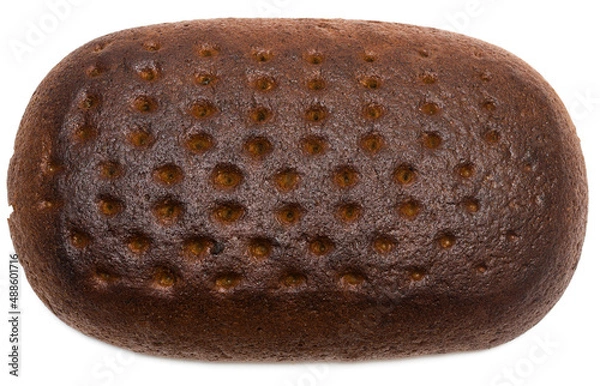 Obraz A loaf of dark bread isolated on a white background