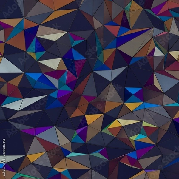 Fototapeta 3d fluid shapes with holographic effect