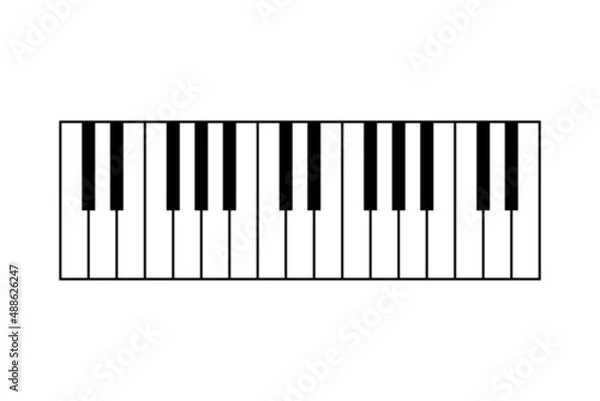 Fototapeta Piano. Musical instrument. Piano key, keyboard. Synthesizer. Vector