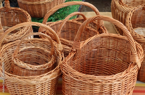Obraz handmade wicker baskets various sizes-