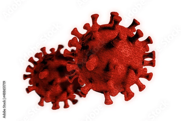 Obraz Coronavirus illustration on white isolated background.3d rendering.