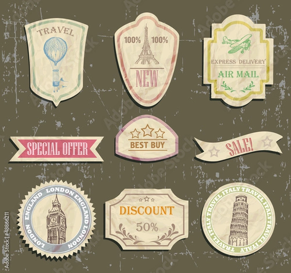 Obraz vintage labels