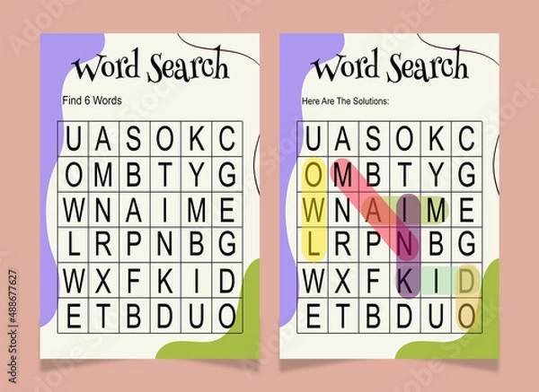 Obraz Word search word book for kids