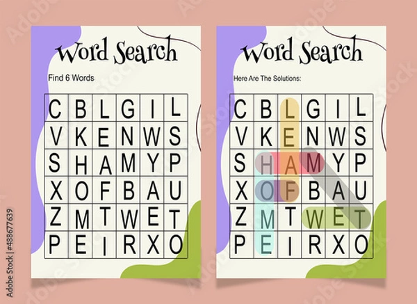 Obraz Word search word book for kids
