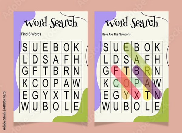 Obraz Word search word book for kids