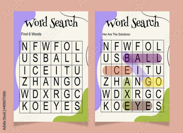 Obraz Word search word book for kids