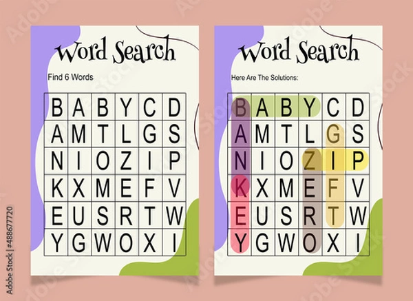 Obraz Word search word book for kids