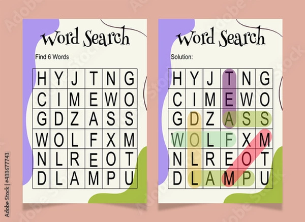 Obraz Word search word book for kids
