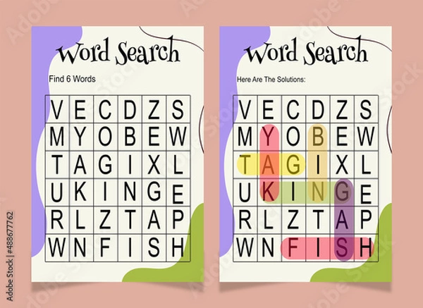 Obraz Word search word book for kids