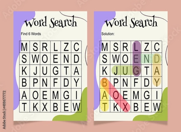 Obraz Word search word book for kids