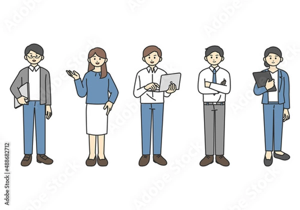 Obraz ビジネスパーソンの全身イラスト素材