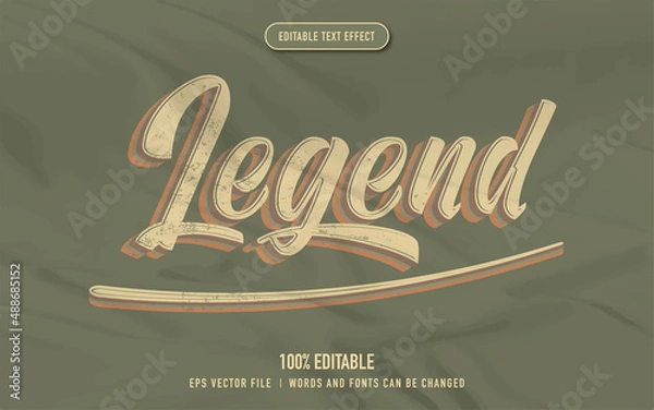 Obraz legend text effect in retro style