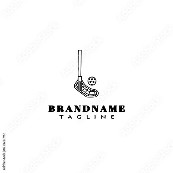 Obraz floor ball design logo flat icon design template black isolated vector illustration