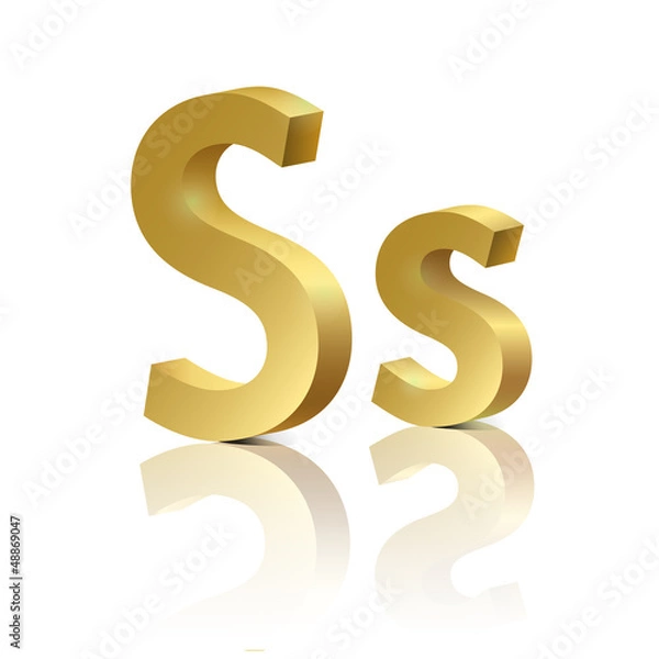 Obraz Vector letter S of golden design alphabet
