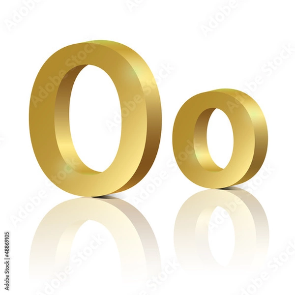 Obraz Vector letter O of golden design alphabet