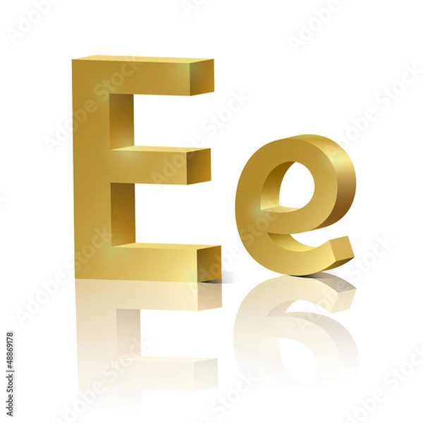 Obraz Vector letter E of golden design alphabet