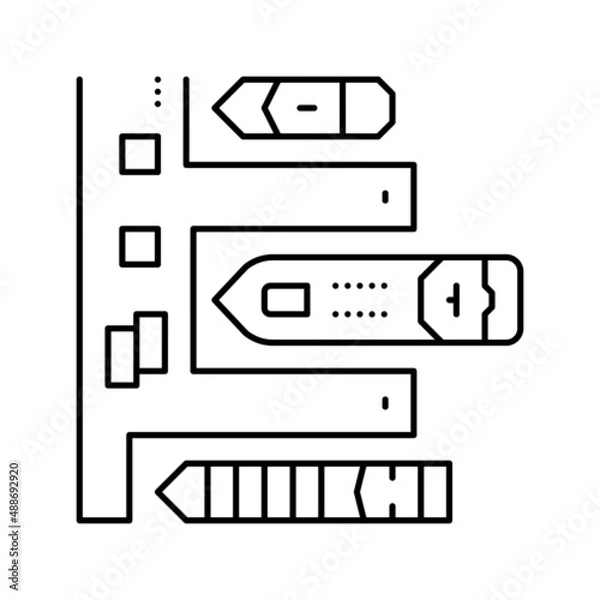 Fototapeta pier of port line icon vector illustration