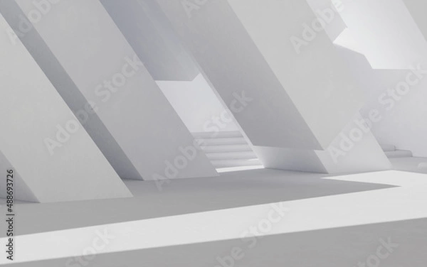 Fototapeta Empty outdoor ground background, 3d rendering.