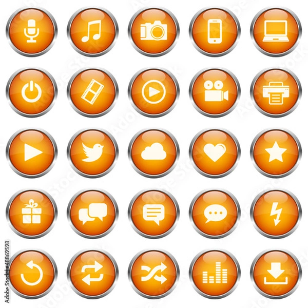 Obraz 25 Basic Vektor Icons // Homepage Buttons - Orange (02)