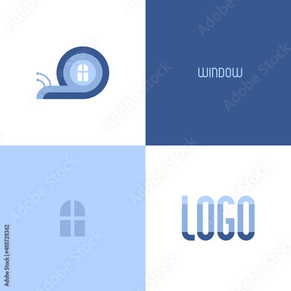 Fototapeta Snail comfort logo set