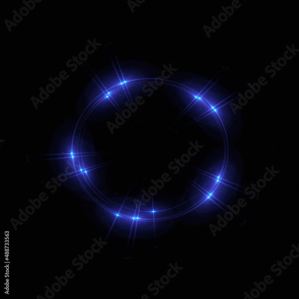 Fototapeta Bright abstract background with leaks. Lighting tunnel. Magic portal. Vivid sphere lens