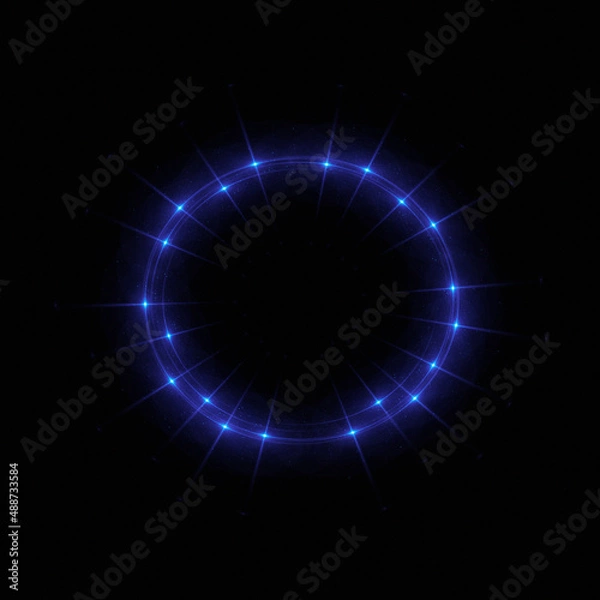 Fototapeta Bright abstract background with leaks. Lighting tunnel. Magic portal. Vivid sphere lens