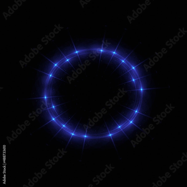Fototapeta Bright abstract background with leaks. Lighting tunnel. Magic portal. Vivid sphere lens