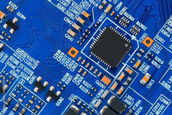 Obraz Electronic circuit board close up.	