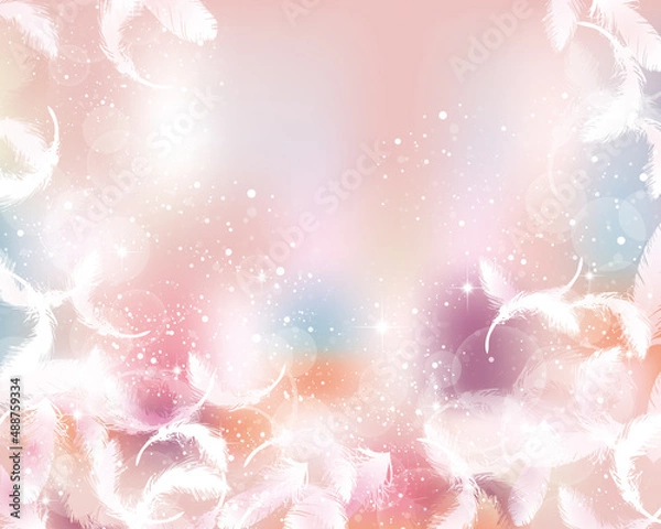 Fototapeta 羽根が舞う背景