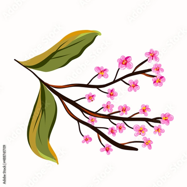 Obraz Spring branch of a flowering apple tree.